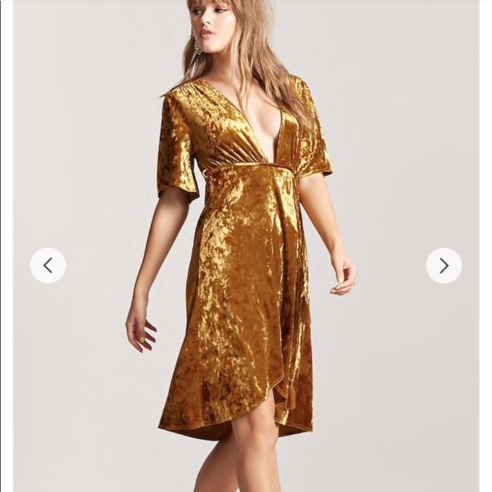 Gold Velvet Dress